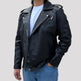 Men's Soft Lamb Leather Biker-Look Jacket 