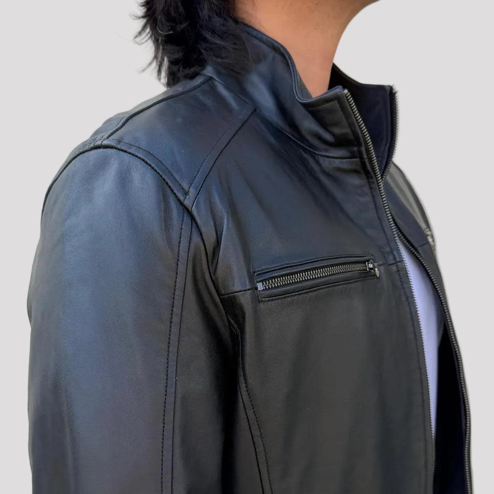 Veste Bombardier en Cuir d'Agneau pour Hommes BOL 