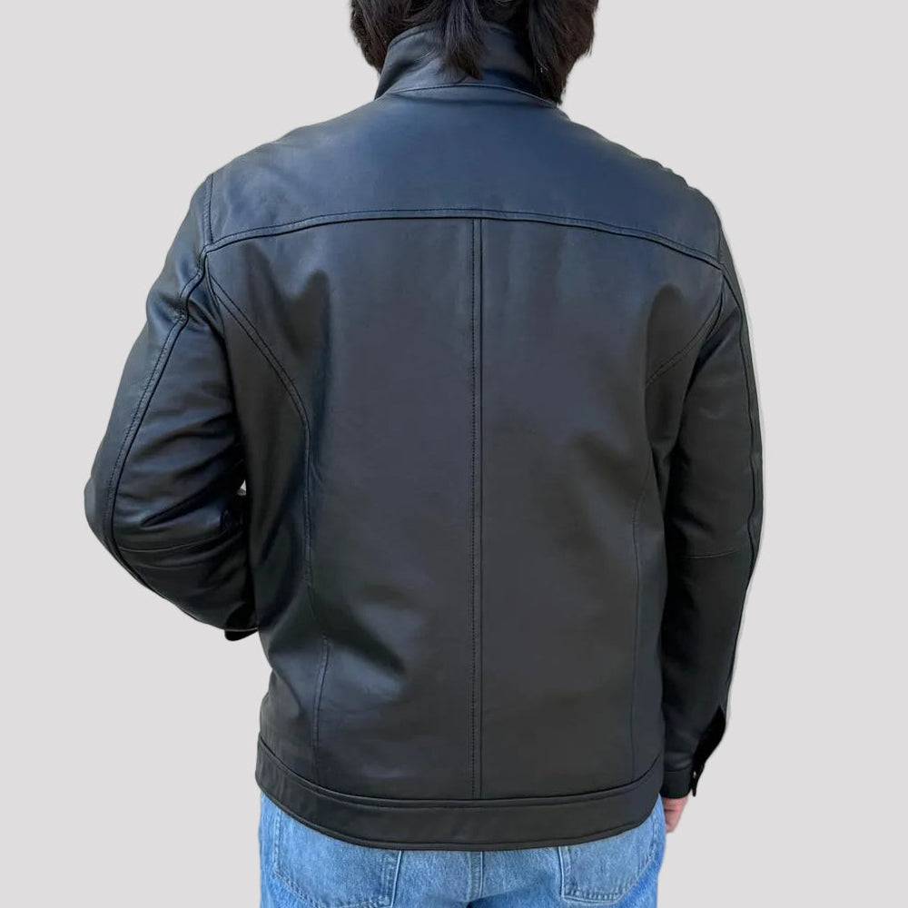Veste Bombardier en Cuir d'Agneau pour Hommes BOL 