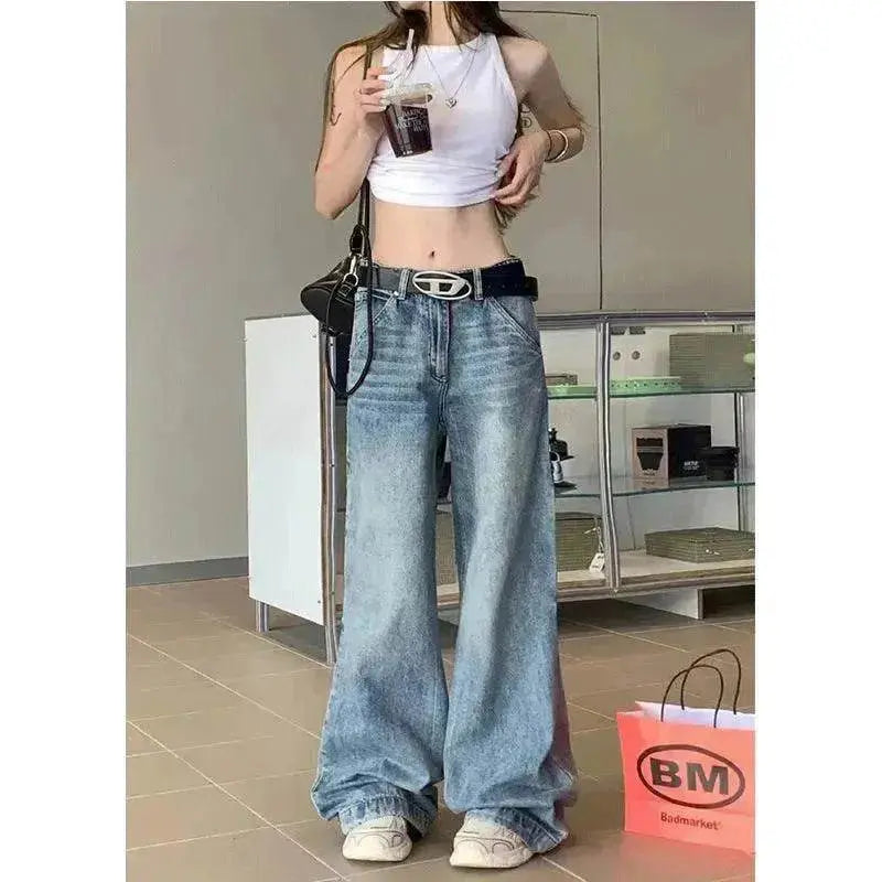Wide leg Baggy Cargo street Denim Jeans Pant Boyfriend jeans trouser - EX-STOCK Canada