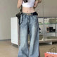 Wide leg Baggy Cargo street Denim Jeans Pant Boyfriend jeans trouser - EX-STOCK Canada