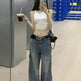 Wide leg Baggy Cargo street Denim Jeans Pant Boyfriend jeans trouser - EX-STOCK Canada