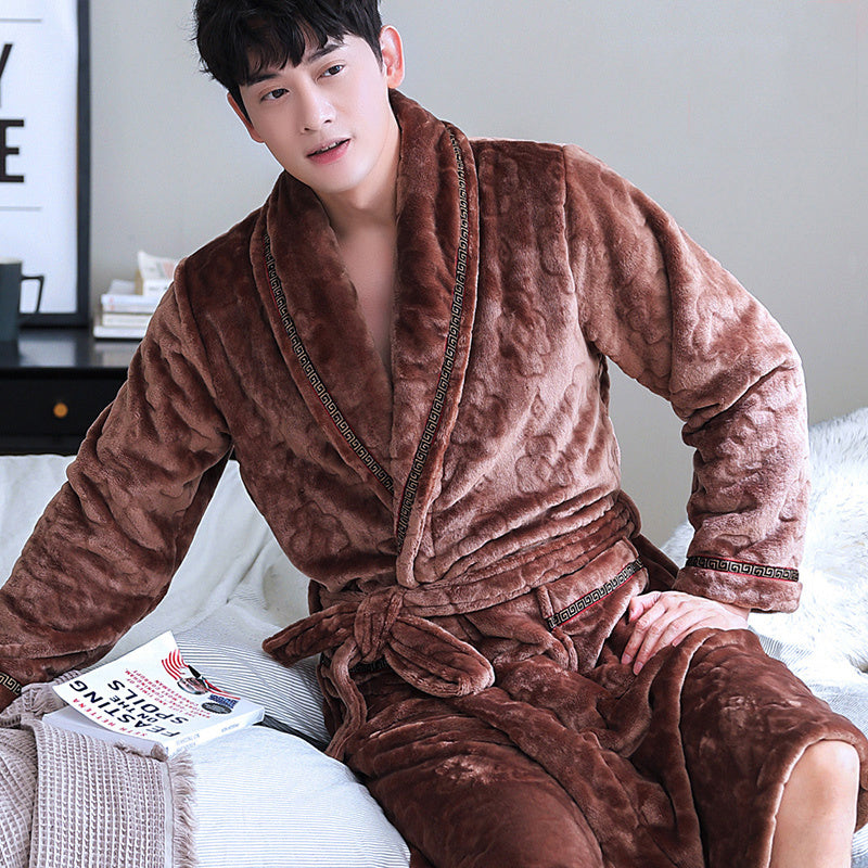 Winter Bathrobe Coral Fleece Couple Pajamas  EX-STOCK CANADA