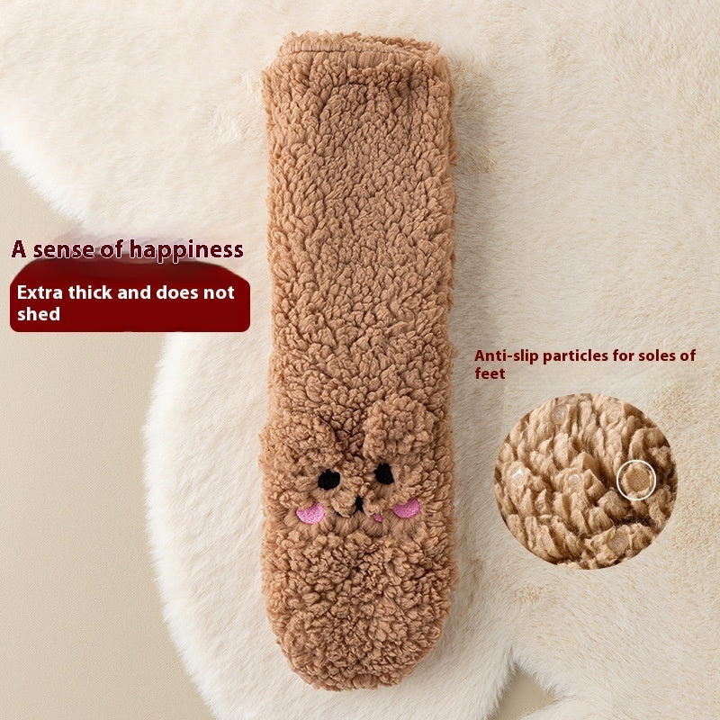 Winter Floor Socks Velvet Thicken Warm Coral Velvet Cute Socks Japanese-style Home Footwear Non-slip Socks New Year Gifts Winter Gadgets EX-STOCK Canada 