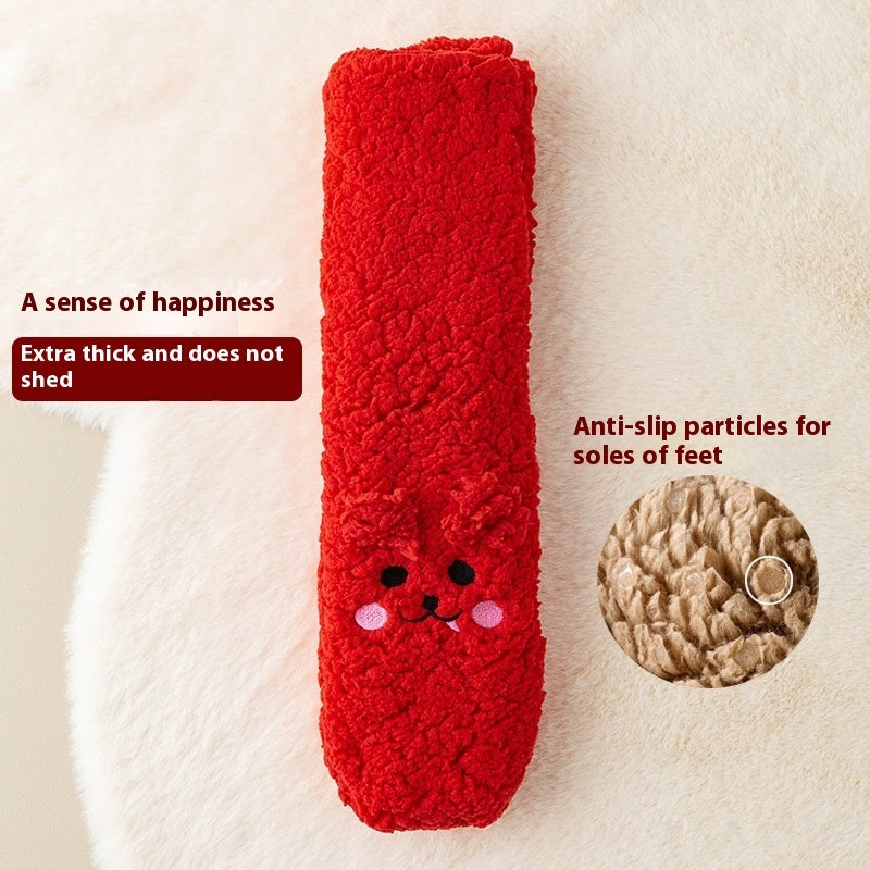 Winter Floor Socks Velvet Thicken Warm Coral Velvet Cute Socks Japanese-style Home Footwear Non-slip Socks New Year Gifts Winter Gadgets EX-STOCK Canada 