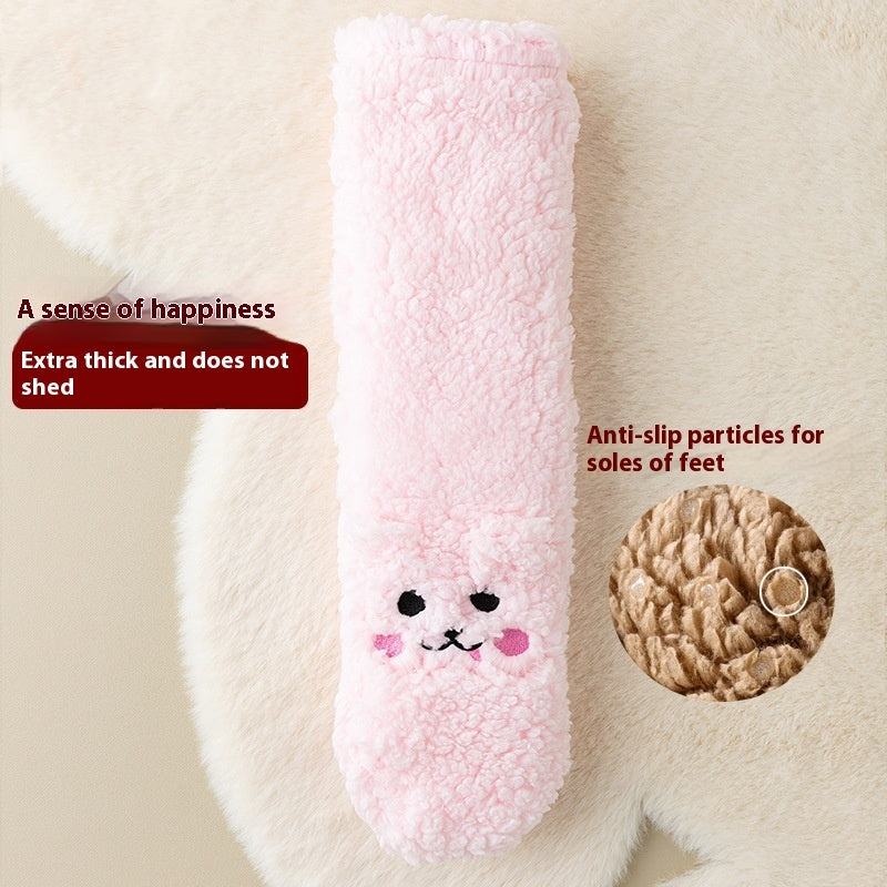 Winter Floor Socks Velvet Thicken Warm Coral Velvet Cute Socks Japanese-style Home Footwear Non-slip Socks New Year Gifts Winter Gadgets EX-STOCK Canada 