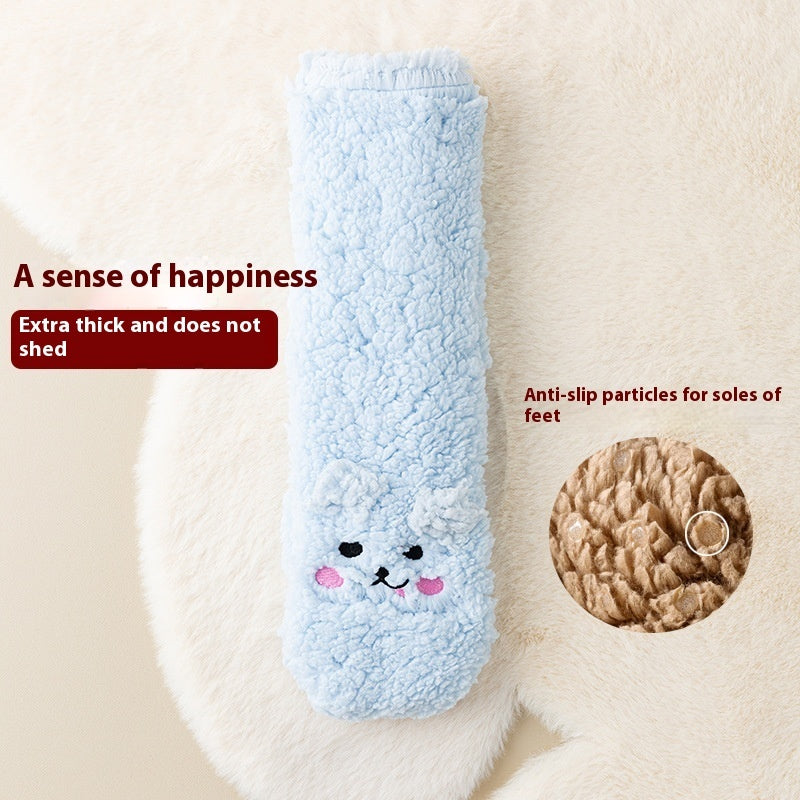 Winter Floor Socks Velvet Thicken Warm Coral Velvet Cute Socks Japanese-style Home Footwear Non-slip Socks New Year Gifts Winter Gadgets EX-STOCK Canada 