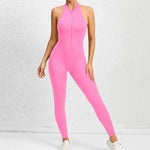 Woman's Zippered Sleeveless Stretch Shapewear Sports wear Jumpsuit - EX-STOCK Canada