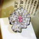 Women Diamond Flower Fashion Ring Female Opening - EX-STOCK Canada