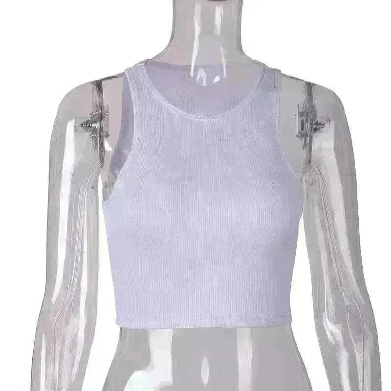Women T-shirt Sexy Sleeveless Camisole Crop Top Tank Top - EX-STOCK CANADA