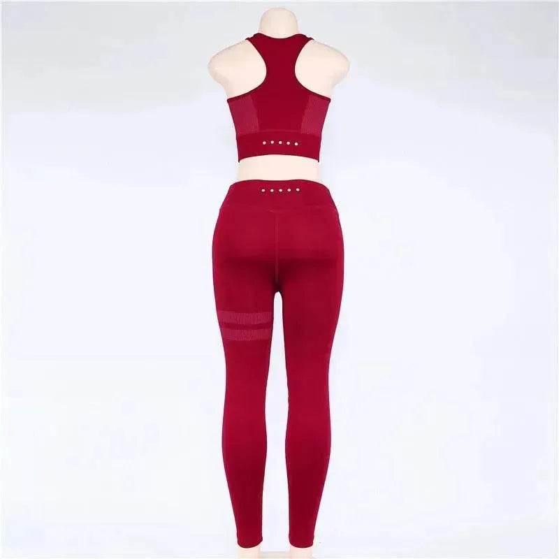 Women sport Suit Gym Yoga Sets 2 Pieces Women Sportwear Yoga Set Fitness Sportwear Workout Set Fitness Yoga Wear - EX-STOCK Canada