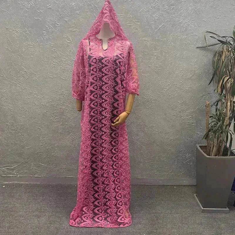 Women's Arab Style Loose Lace Long Dress - EX-STOCK Canada