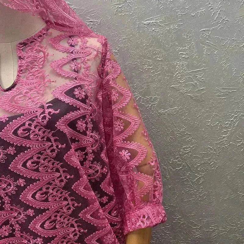 Women's Arab Style Loose Lace Long Dress - EX-STOCK Canada