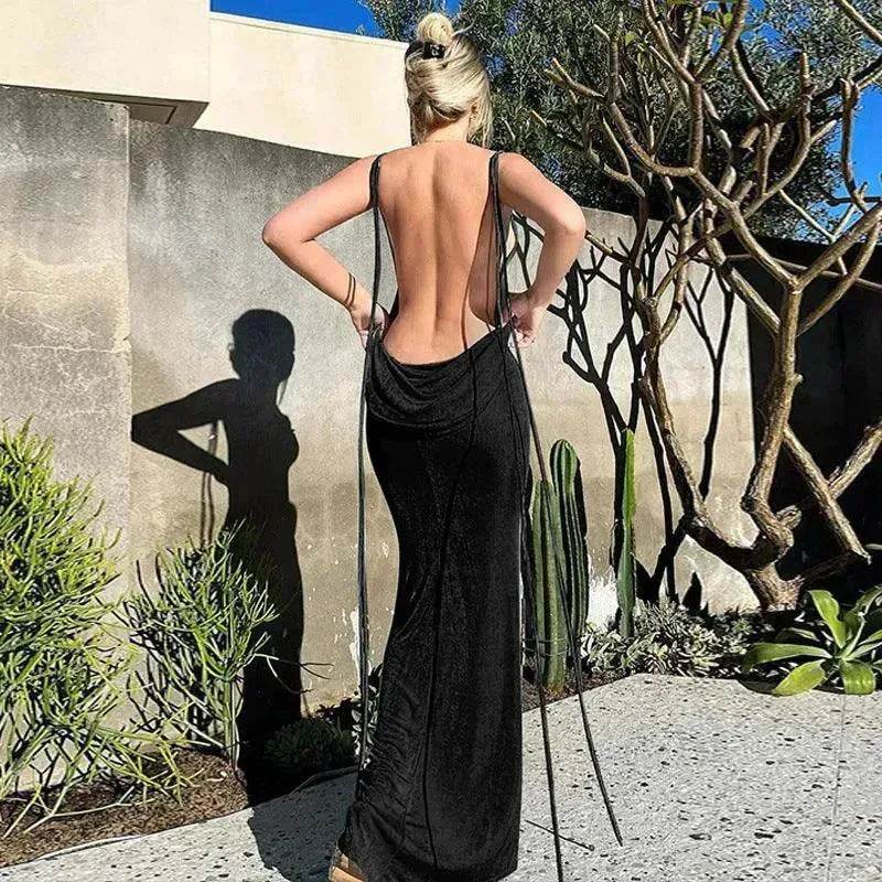 Women's Backless Charming Strap Slim Dress Tube Top Halter Dress Club Party Beach Outfits Summer - EX-STOCK Canada