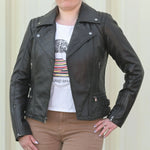 Women's Biker Look Sheep Leather Jacket EX-STOCK Canada 