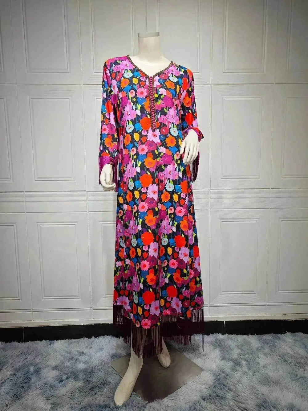 Women's Bronzing Printed Casual Dubai Arab Robe - EX-STOCK Canada