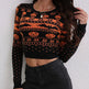 Women's Contrast Color Jacquard Fashion Round Neck Sweater - EX-STOCK Canada