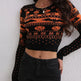 Women's Contrast Color Jacquard Fashion Round Neck Sweater - EX-STOCK Canada