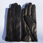 Women's Drum Dyed Lamb Leather Gloves with Luxurious Rabbit Fur Trim EX-STOCK Canada 