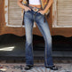 Damen Stickerei Mid-Rise Bootcut JeansEX-STOCK Canada 