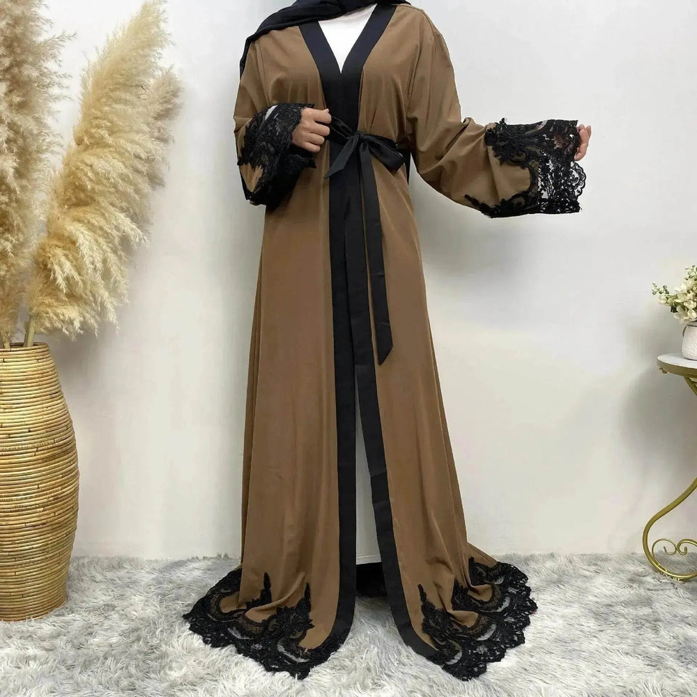 Women's Fashion Dark Brown Arab Cardigan Robe - EX-STOCK Canada