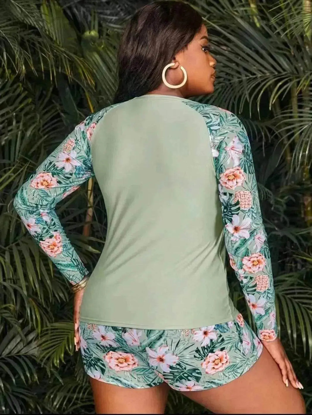 Women's Fashion Long Sleeve High Waist Split Swimsuit/pajamas/lounge wear. - EX-STOCK Canada