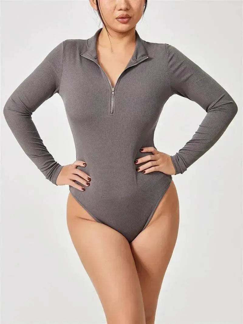 Women's Fashionable Long Sleeve bodysuit top Seamless Slimming Shapewear Romper - EX-STOCK Canada