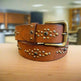 Women's Full Grain Leather Belt with Ornamental Stud Pattern EX-STOCK Canada 