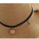 Women's Han Korean Edition Big Beach Wavy With Leather Rope Weaving Hat - EX-STOCK Canada
