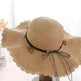Women's Han Korean Edition Big Beach Wavy With Leather Rope Weaving Hat - EX-STOCK Canada