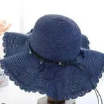 Women's Han Korean Edition Big Beach Wavy With Leather Rope Weaving Hat - EX-STOCK Canada