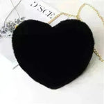 Women's Heart Shaped Plush Chain Shoulder & Hand Bag - EX-STOCK CANADA