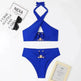 Women's High-Waist Briefs Swimsuit with Fashionable Split and Cross-Halterneck - EX-STOCK Canada