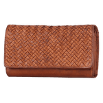 Women's Leather Basket Weave Purse 