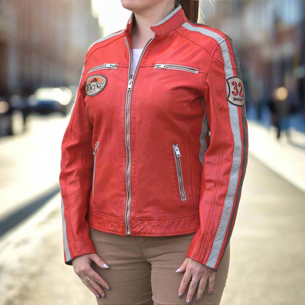 Damen-Lederjacke mit AufnähernEX-STOCK Canada 