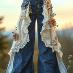 Women's Leisure Fashion Retro Print High-Waisted Pants, Comfortable Fake Jeans That Can Slim The Legs EX-STOCK Canada 