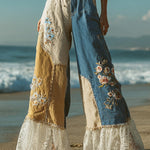 Women's Leisure Fashion Retro Print High-Waisted Pants, Comfortable Fake Jeans That Can Slim The Legs EX-STOCK Canada 