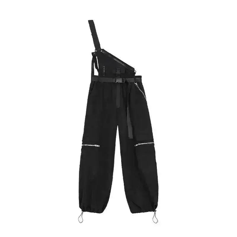 Women's New Loose Straight Black Overalls Overalls - EX-STOCK Canada