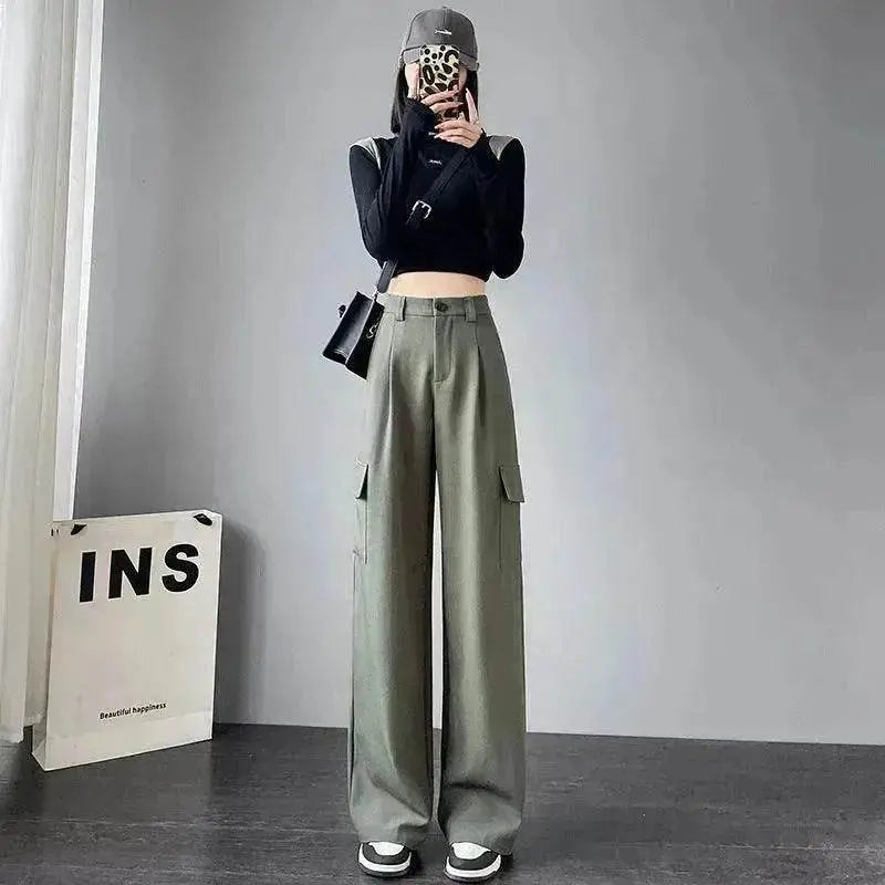 Women's Overalls High Waist Trousers Straight Casual Wide Leg Pants - EX-STOCK Canada
