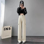 Women's Overalls High Waist Trousers Straight Casual Wide Leg Pants - EX-STOCK Canada