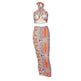 Women's Printed Halter Strap Strapless Slim Skirt Set - EX-STOCK Canada