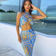Women's Printed Halter Strap Strapless Slim Skirt Set - EX-STOCK Canada