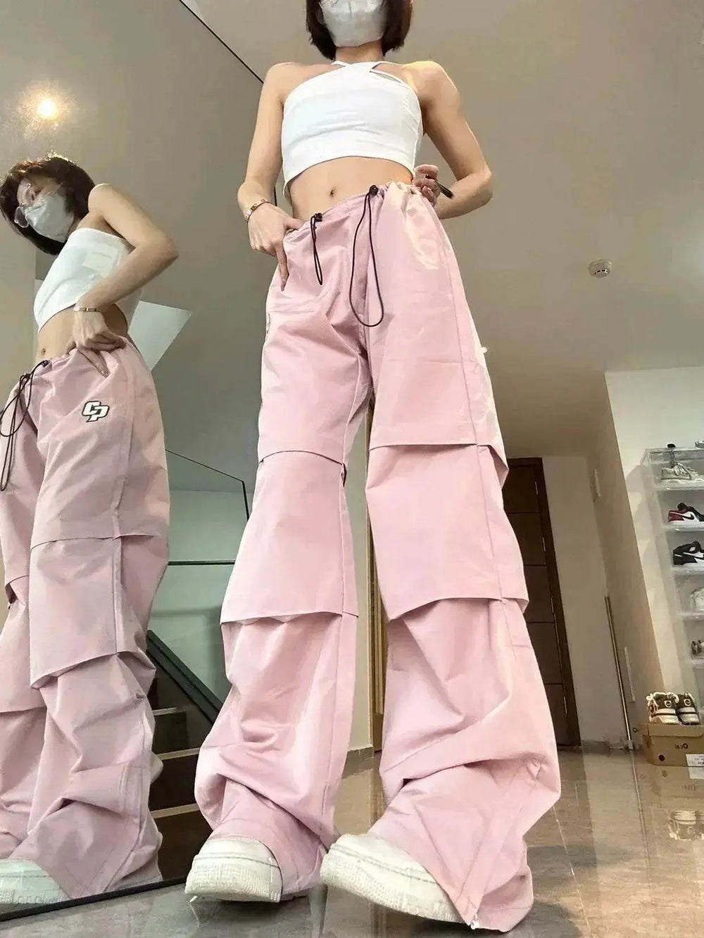 Women's Retro Pleated Pink Overalls - EX-STOCK Canada