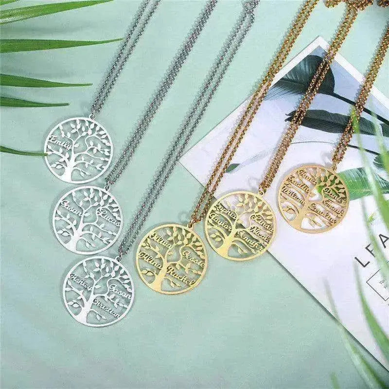Women's Sliver Tree Of Life Stainless Steel Customized Necklace - EX-STOCK Canada