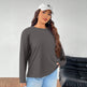 Women's Solid Color Loose Round Neck Top EX-STOCK Canada 