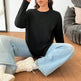 Women's Solid Color Loose Round Neck Top EX-STOCK Canada 