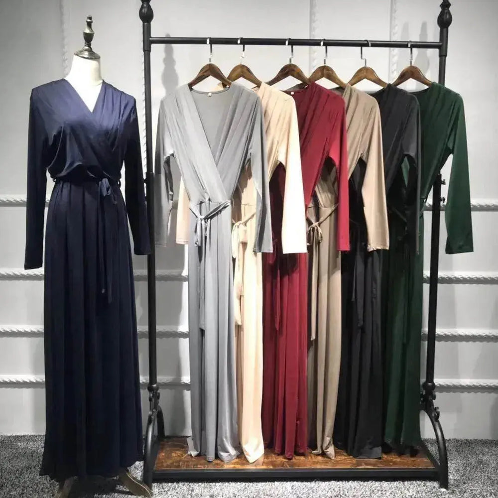 Women's Solid Color Middle Eastern Arab Long Dress - EX-STOCK Canada