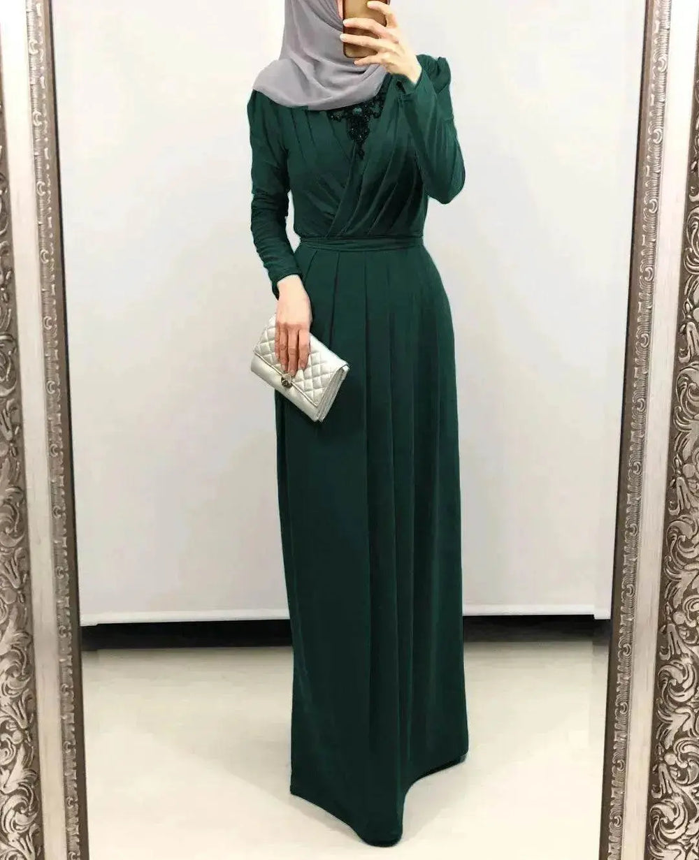 Women's Solid Color Middle Eastern Arab Long Dress - EX-STOCK Canada
