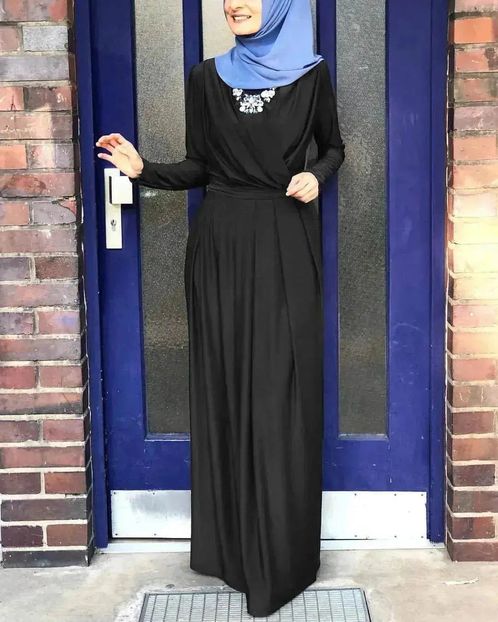 Women's Solid Color Middle Eastern Arab Long Dress - EX-STOCK Canada