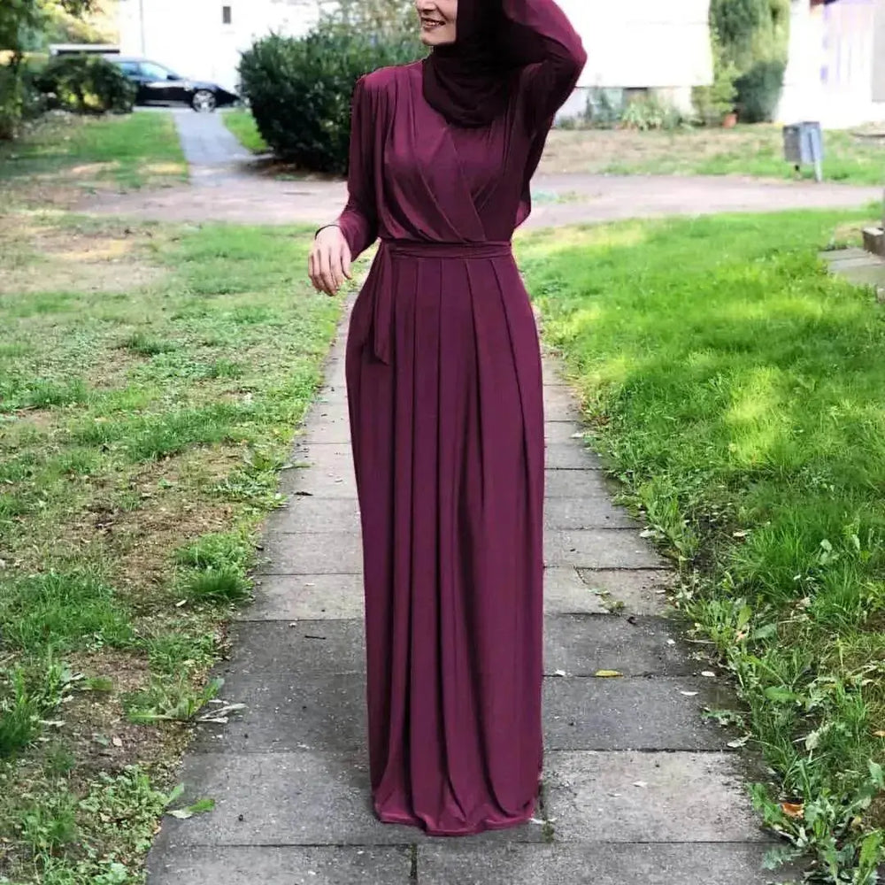 Women's Solid Color Middle Eastern Arab Long Dress - EX-STOCK Canada